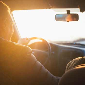 man driving a car after dwi